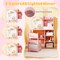 Princess Kids Vanity Desk Set with Chair and 3-Color LED Mirror